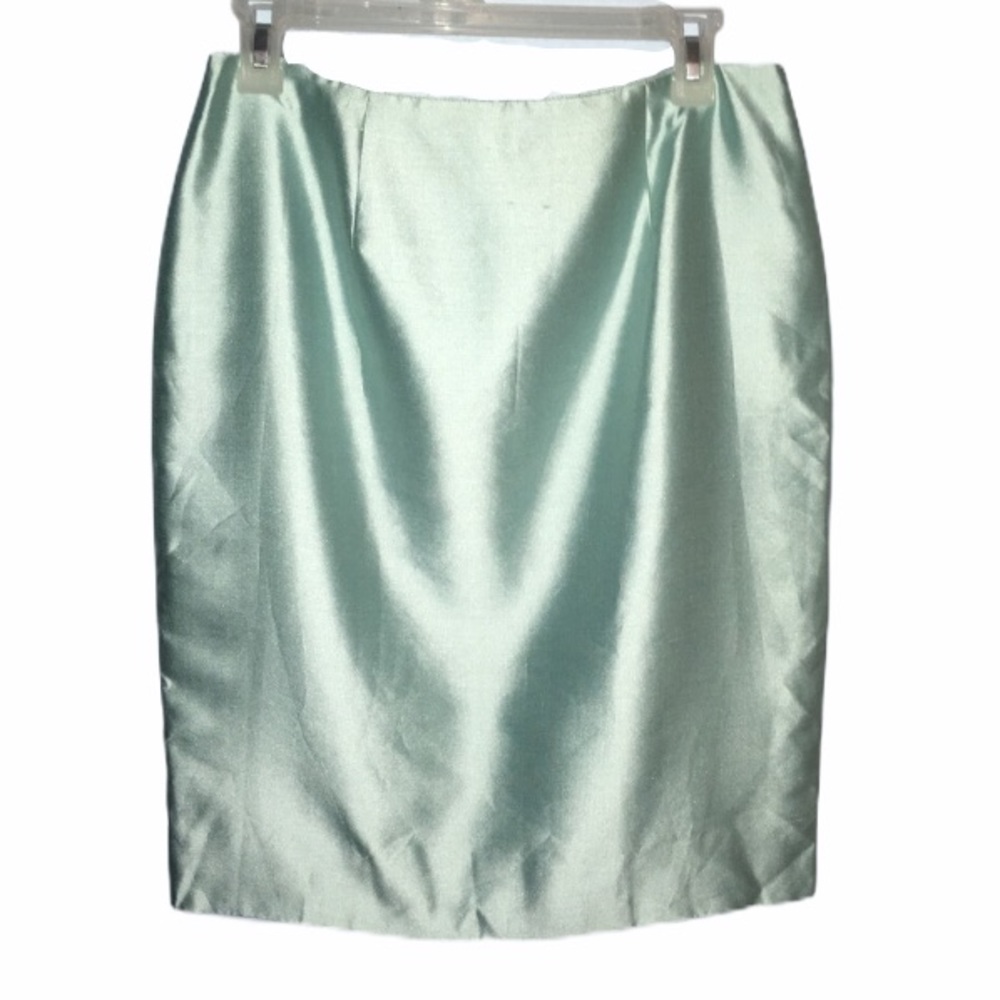NWT Dana Buchman Petite Silk Pencil Skirt 10 Mint